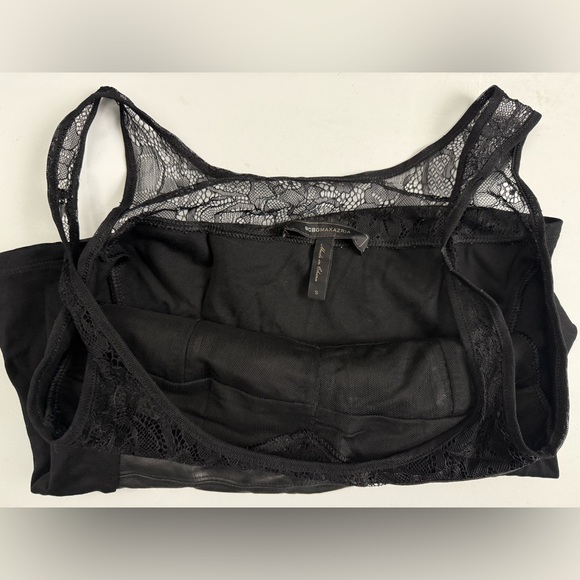 BCBGMaxAzria Black Lace and Leather Tank Top - Picture 3 of 3